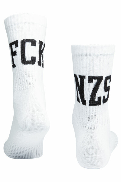 True Rebel Socks FCK NZS White
